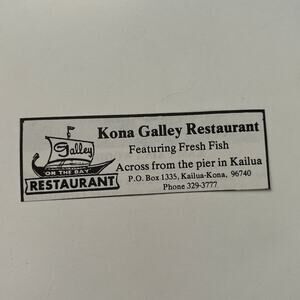 Kona Galley On The Bay Restaurant Fresh Fish Kailua-Kona 1977 Hawaii Ad SAJ3-S17